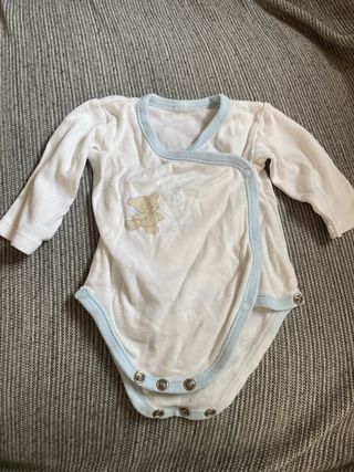 Body bebé cruzado blanco y azul