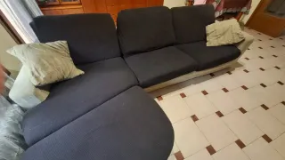 Sofá modular tela negro y gris