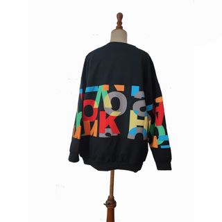 Moskalla/ Sudadera negra oversize estampada L XL
