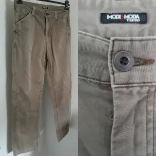 Pantaloni Modi&Moda tg 48/ M Cotone Beige