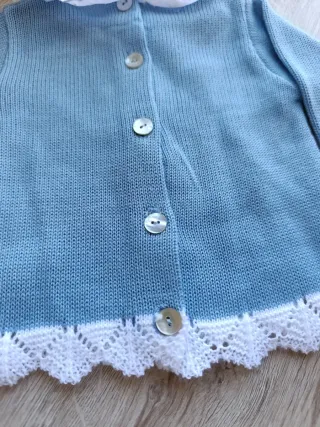 Conjunto bebé 0 meses azul punto.Alma Petit. Nuevo