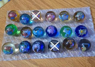 Lotto 14 Biglie Pokémon Vintage WOTC 1999 Marbles