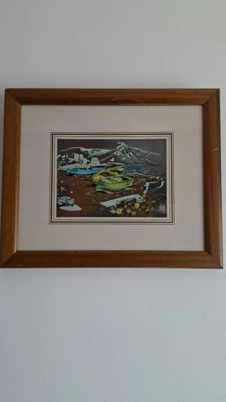 Quadro decorativo in carta e legno