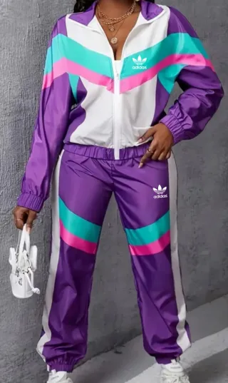 Conjunto Adidas Chándal Morado y Blanco