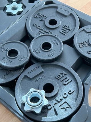 Kit Mancuernas Decathlon 20kg + dos extras  1/2kg