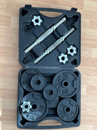 Kit Mancuernas Decathlon 20kg + dos extras  1/2kg
