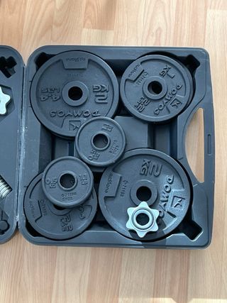 Kit Mancuernas Decathlon 20kg + dos extras  1/2kg