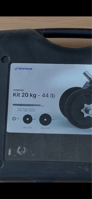 Kit Mancuernas Decathlon 20kg + dos extras  1/2kg