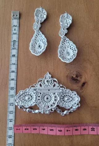 Conjunto Aderezo Plateado Niña