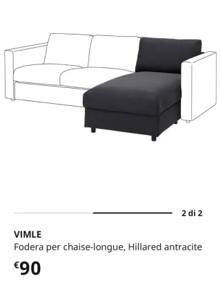 Fodera IKEA chaise-longue Vimle nuova collezione