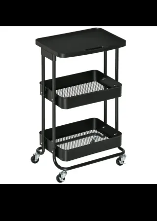 Carrito auxiliar 3 niveles con ruedas