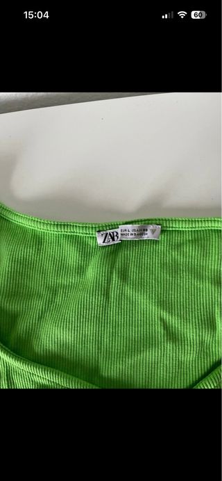 Top Zara verde fruncido