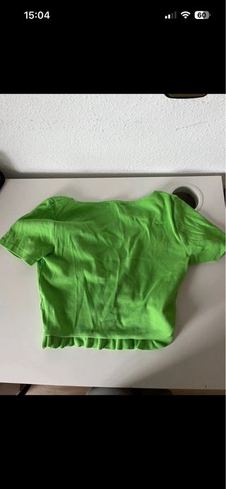 Top Zara verde fruncido