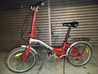 Bicicleta Plegable Monty Roja y Plata