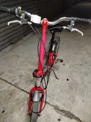 Bicicleta Plegable Monty Roja y Plata