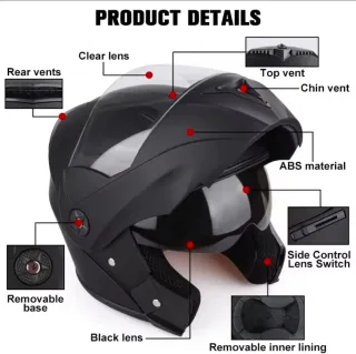 Casco Moto Integral Negro y Rosa