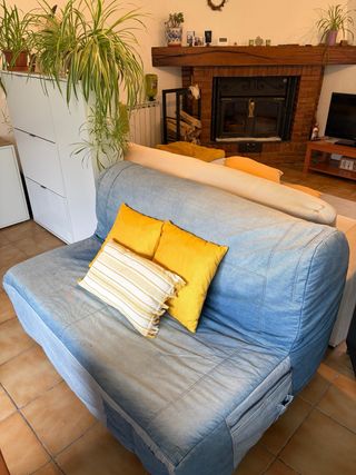 Sofá Cama Ikea 2 Plazas Tela Azul