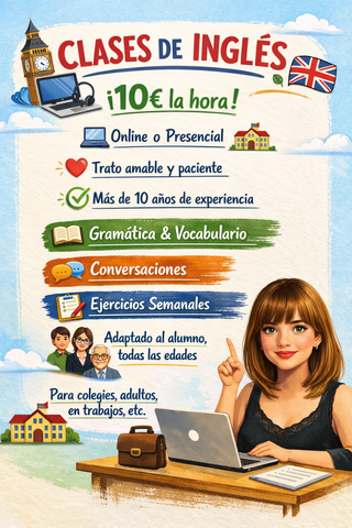 Clases particulares inglés+ apoyo escolar.