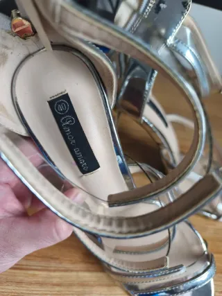 Sandalias Plataforma Tiras Transparentes Talla 40