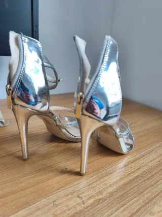 Sandalias Plataforma Tiras Transparentes Talla 40