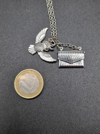 Collana gufo con lettera stile Hogwarts