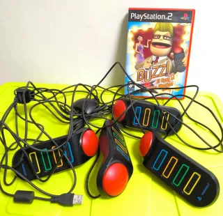 Buzz! El Gran Concurso Musical + 4 mandos (PS2)