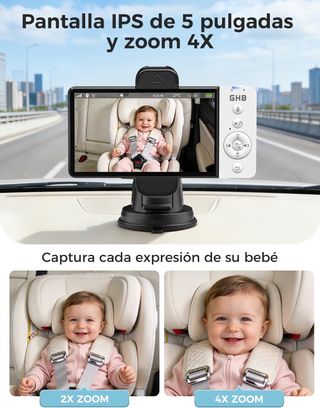 Cámara GHB vigilabebés coche con pantalla de 5''