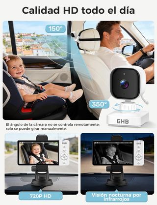 Cámara GHB vigilabebés coche con pantalla de 5''