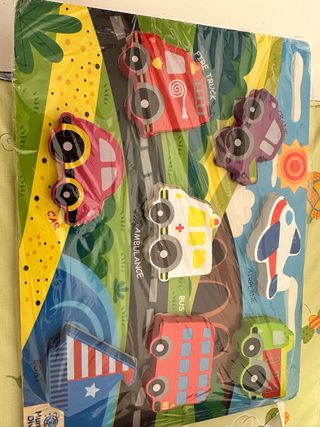 Puzzle madera infantil vehículos