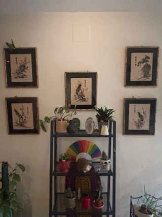 Set di 5 quadri ricamati vintage