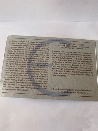 Moneda Plata Italia UE 5000 Liras 1996