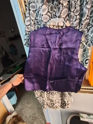 Chaleco de cuero real y poliéster