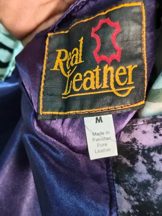 Chaleco de cuero real y poliéster