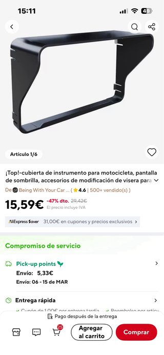 Cubierta Pantalla Zontes 368G Negra Nueva a estren