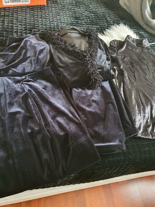 Conjunto de cinco prendas Terciopelo Negro