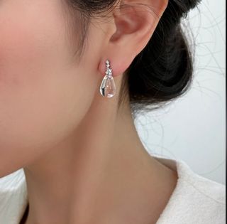 Pendientes Cristal Transparente Plata