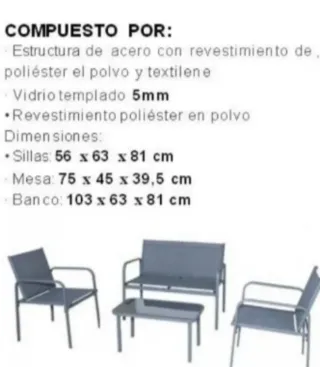 Conjunto jardín chill out 4 piezas