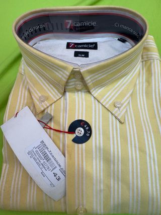Camicia 7 Camicie Slim a righe gialle