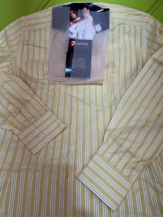 Camicia 7 Camicie Slim a righe gialle