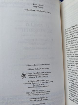 El Anillo de Morgoth. 1 Ed. Tolkien. LHTM 7.