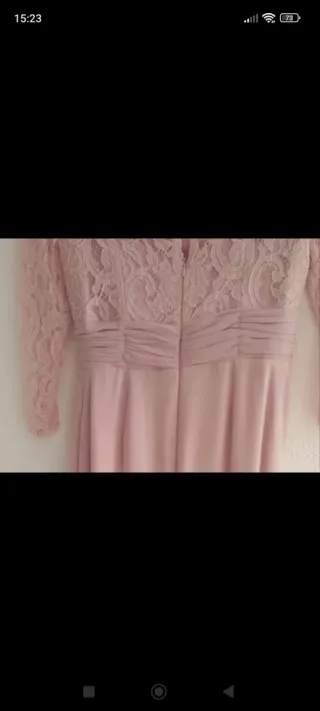 Vestido de fiesta rosa encaje