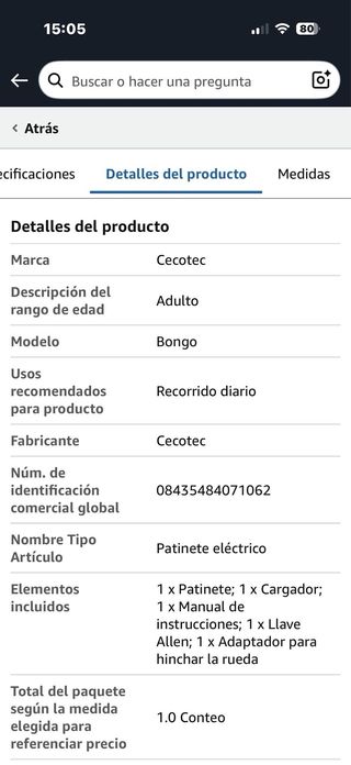 Patinete Eléctrico Cecotec Bongo