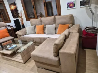 Sofá Chaise Longue Beige 1,65m largo