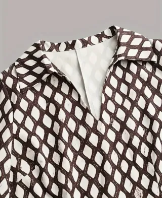 Vestido camisero estampado blanco y negro