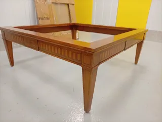 Mesa baja madera y cristal