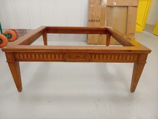 Mesa baja madera y cristal