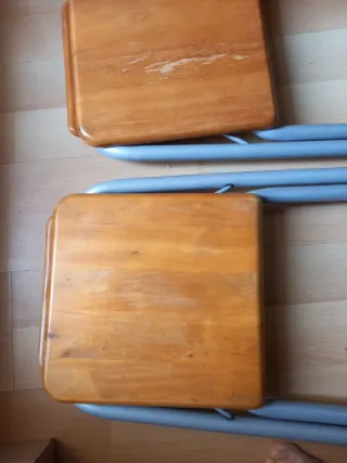 Taburetes plegables madera y metal