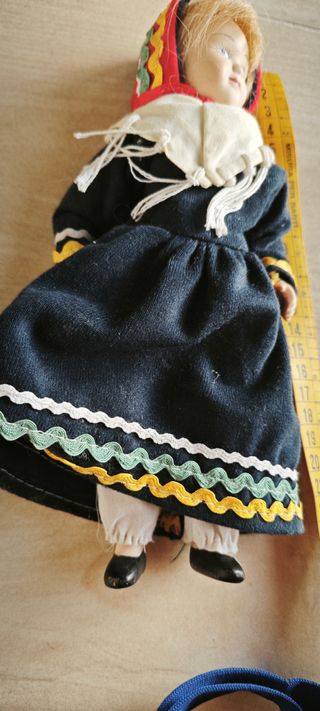 Bambola Porcellana Costume Tradizionale Folk