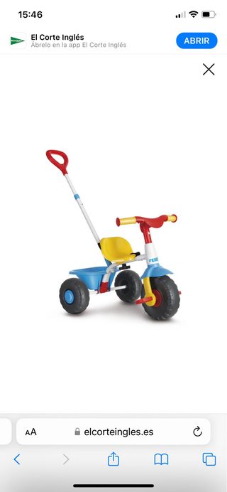 Triciclo infantil con empujador