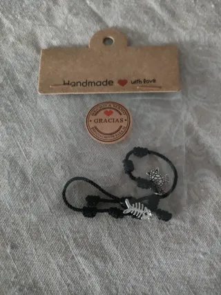 Pulsera 7 hilos fortaleza plata y negro